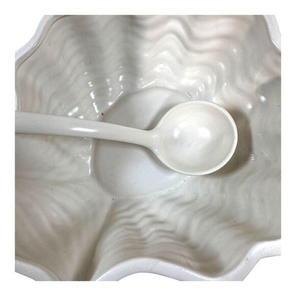 Fitz And Floyd 1981 Clamshell Shell Shaped Soup Chowder Tureen Lid & Ladle READ - Picture 7 of 13